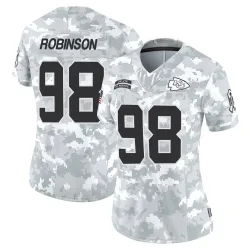Women's Janarius Robinson Kansas City Chiefs No.98 Limited 2024 Salute to Service Jersey - Arctic Camo