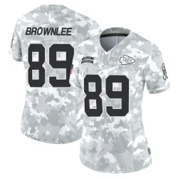 Women's Jason Brownlee Kansas City Chiefs No.89 Limited 2024 Salute to Service Jersey - Arctic Camo