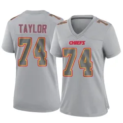 Women's Jawaan Taylor Kansas City Chiefs No.74 Game Atmosphere Fashion Jersey - Gray