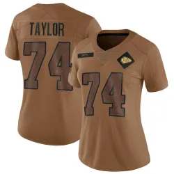 Women's Jawaan Taylor Kansas City Chiefs No.74 Limited 2023 Salute To Service Jersey - Brown
