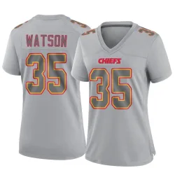 Women's Jaylen Watson Kansas City Chiefs No.35 Game Atmosphere Fashion Jersey - Gray