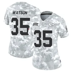 Women's Jaylen Watson Kansas City Chiefs No.35 Limited 2024 Salute to Service Jersey - Arctic Camo