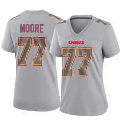 Women's Jaylon Moore Kansas City Chiefs No.77 Game Atmosphere Fashion Jersey - Gray
