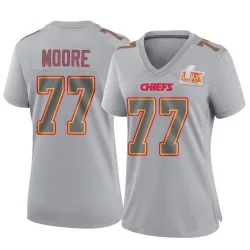 Women's Jaylon Moore Kansas City Chiefs No.77 Game Atmosphere Fashion Super Bowl LIX Jersey - Gray