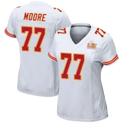 Women's Jaylon Moore Kansas City Chiefs No.77 Game Super Bowl LIX Jersey - White