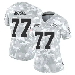 Women's Jaylon Moore Kansas City Chiefs No.77 Limited 2024 Salute to Service Jersey - Arctic Camo