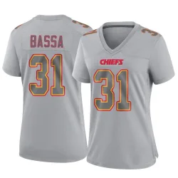 Women's Jeffrey Bassa Kansas City Chiefs No.31 Game Atmosphere Fashion Jersey - Gray