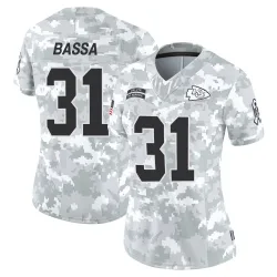 Women's Jeffrey Bassa Kansas City Chiefs No.31 Limited 2024 Salute to Service Jersey - Arctic Camo