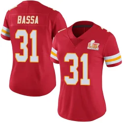 Women's Jeffrey Bassa Kansas City Chiefs No.31 Limited Team Color Vapor Untouchable Super Bowl LIX Jersey - Red
