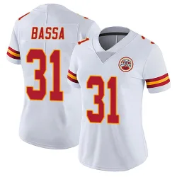 Women's Jeffrey Bassa Kansas City Chiefs No.31 Limited Vapor Untouchable Jersey - White