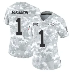 Women's Jerick McKinnon Kansas City Chiefs No.1 Limited 2024 Salute to Service Jersey - Arctic Camo