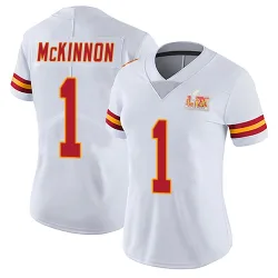 Women's Jerick McKinnon Kansas City Chiefs No.1 Limited Vapor Untouchable Super Bowl LIX Jersey - White