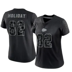 Women's Jimmy Holiday Kansas City Chiefs No.82 Limited Reflective Jersey - Black