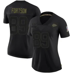 Women's Jody Fortson Kansas City Chiefs No.89 Limited 2020 Salute To Service Jersey - Black