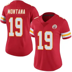 Women's Joe Montana Kansas City Chiefs No.19 Limited Team Color Vapor Untouchable Jersey - Red