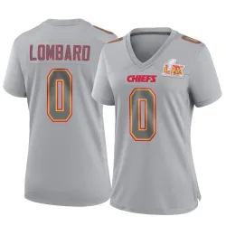 Women's Joey Lombard Kansas City Chiefs No.0 Game Atmosphere Fashion Super Bowl LIX Jersey - Gray