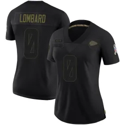 Women's Joey Lombard Kansas City Chiefs No.0 Limited 2020 Salute To Service Jersey - Black