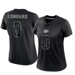 Women's Joey Lombard Kansas City Chiefs No.0 Limited Reflective Jersey - Black
