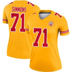 Women's Josh Simmons Kansas City Chiefs No.71 Legend Inverted Jersey - Gold