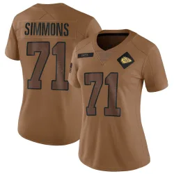 Women's Josh Simmons Kansas City Chiefs No.71 Limited 2023 Salute To Service Jersey - Brown