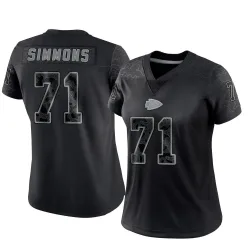 Women's Josh Simmons Kansas City Chiefs No.71 Limited Reflective Jersey - Black