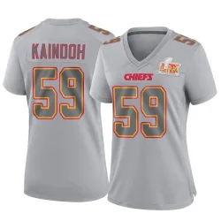 Women's Joshua Kaindoh Kansas City Chiefs No.59 Game Atmosphere Fashion Super Bowl LIX Jersey - Gray