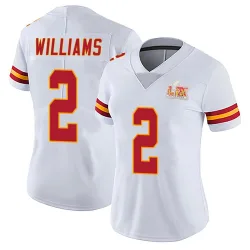 Women's Joshua Williams Kansas City Chiefs No.2 Limited Vapor Untouchable Super Bowl LIX Jersey - White