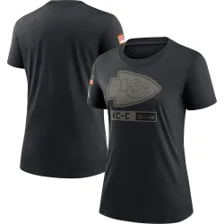 Women's Kansas City Chiefs No. 2020 Salute To Service Performance T-Shirt - Black