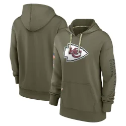 Women's Kansas City Chiefs No. 2022 Salute to Service Performance Pullover Hoodie - Olive
