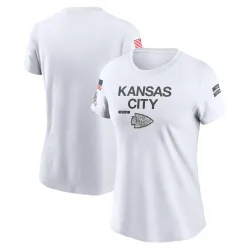 Women's Kansas City Chiefs No. Legend 2024 Salute To Service Performance T-Shirt - White
