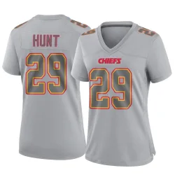 Women's Kareem Hunt Kansas City Chiefs No.29 Game Atmosphere Fashion Jersey - Gray