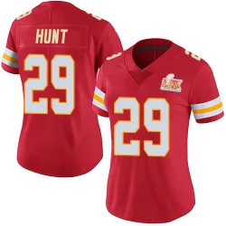 Women's Kareem Hunt Kansas City Chiefs No.29 Limited Team Color Vapor Untouchable Super Bowl LIX Jersey - Red