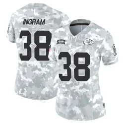 Women's Keaontay Ingram Kansas City Chiefs No.38 Limited 2024 Salute to Service Jersey - Arctic Camo