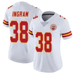 Women's Keaontay Ingram Kansas City Chiefs No.38 Limited Vapor Untouchable Jersey - White