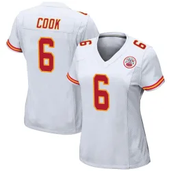 Women's Kenny Cook Kansas City Chiefs No.6 Game Jersey - White