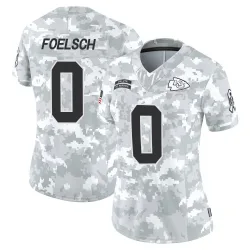 Women's Kevin Foelsch Kansas City Chiefs No.0 Limited 2024 Salute to Service Jersey - Arctic Camo