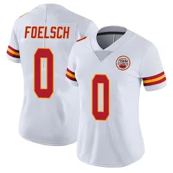 Women's Kevin Foelsch Kansas City Chiefs No.0 Limited Vapor Untouchable Jersey - White