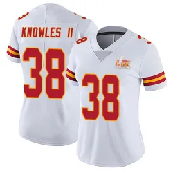 Women's Kevin Knowles II Kansas City Chiefs No.38 Limited Vapor Untouchable Super Bowl LIX Jersey - White