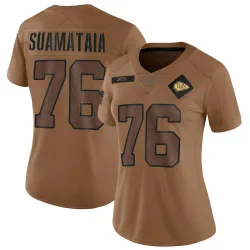 Women's Kingsley Suamataia Kansas City Chiefs No.76 Limited 2023 Salute To Service Jersey - Brown