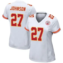 Women's Larry Johnson Kansas City Chiefs No.27 Game Jersey - White