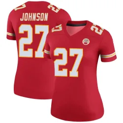 Women's Larry Johnson Kansas City Chiefs No.27 Legend Color Rush Jersey - Red