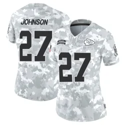 Women's Larry Johnson Kansas City Chiefs No.27 Limited 2024 Salute to Service Jersey - Arctic Camo