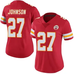 Women's Larry Johnson Kansas City Chiefs No.27 Limited Team Color Vapor Untouchable Jersey - Red