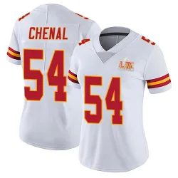 Women's Leo Chenal Kansas City Chiefs No.54 Limited Vapor Untouchable Super Bowl LIX Jersey - White