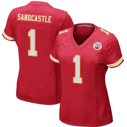 Women's Leon Sandcastle Kansas City Chiefs No.1 Game Team Color Jersey - Red