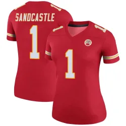 Women's Leon Sandcastle Kansas City Chiefs No.1 Legend Color Rush Jersey - Red