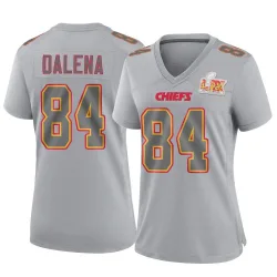 Women's Mac Dalena Kansas City Chiefs No.84 Game Atmosphere Fashion Super Bowl LIX Jersey - Gray