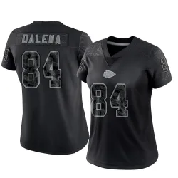 Women's Mac Dalena Kansas City Chiefs No.84 Limited Reflective Jersey - Black