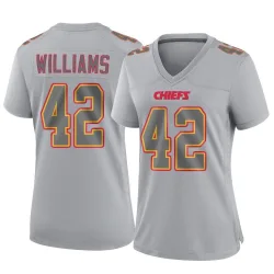 Women's Major Williams Kansas City Chiefs No.42 Game Atmosphere Fashion Jersey - Gray