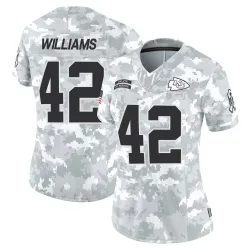 Women's Major Williams Kansas City Chiefs No.42 Limited 2024 Salute to Service Jersey - Arctic Camo